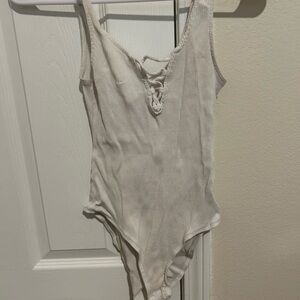 BDG Cream Ribbed Bodysuit